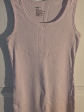 GAP Women's Pale Pink Ribbed Scoop Tank